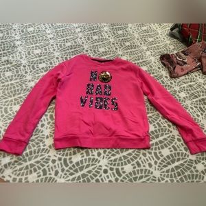 Sweatshirt kids size 7/8, pink, sequins